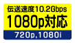 伝送速度10.2Gbps／720p, 1080i, 1080p対応